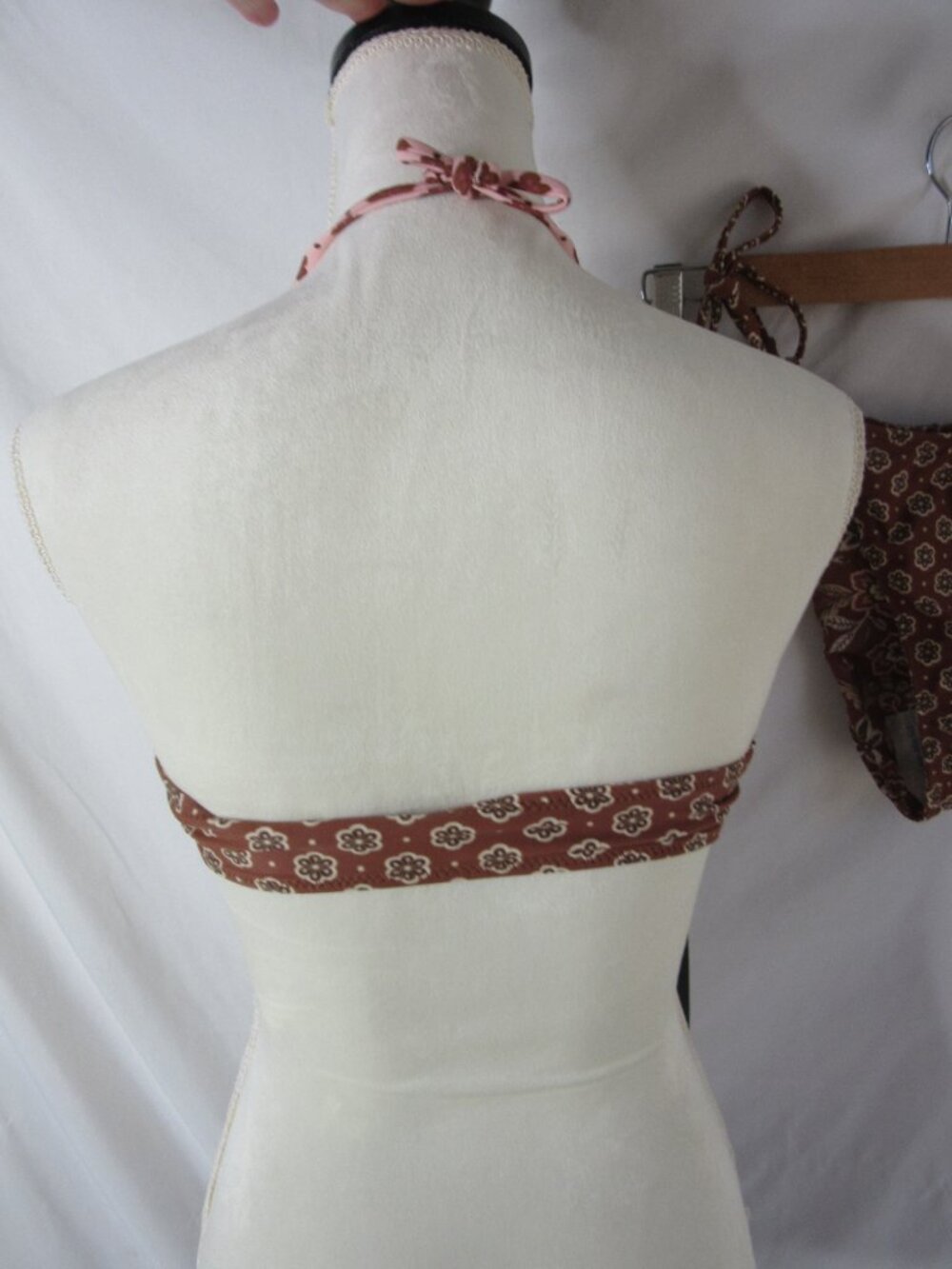 Wild Fable 2 Piece Bikini Brown Pink Floral Reversible Size Small and XXS NWT - Picture 2 of 8